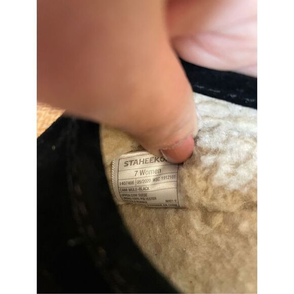 Staheekum black cami mule suede Sherpa lined slip on clog slipper - Picture 10 of 10